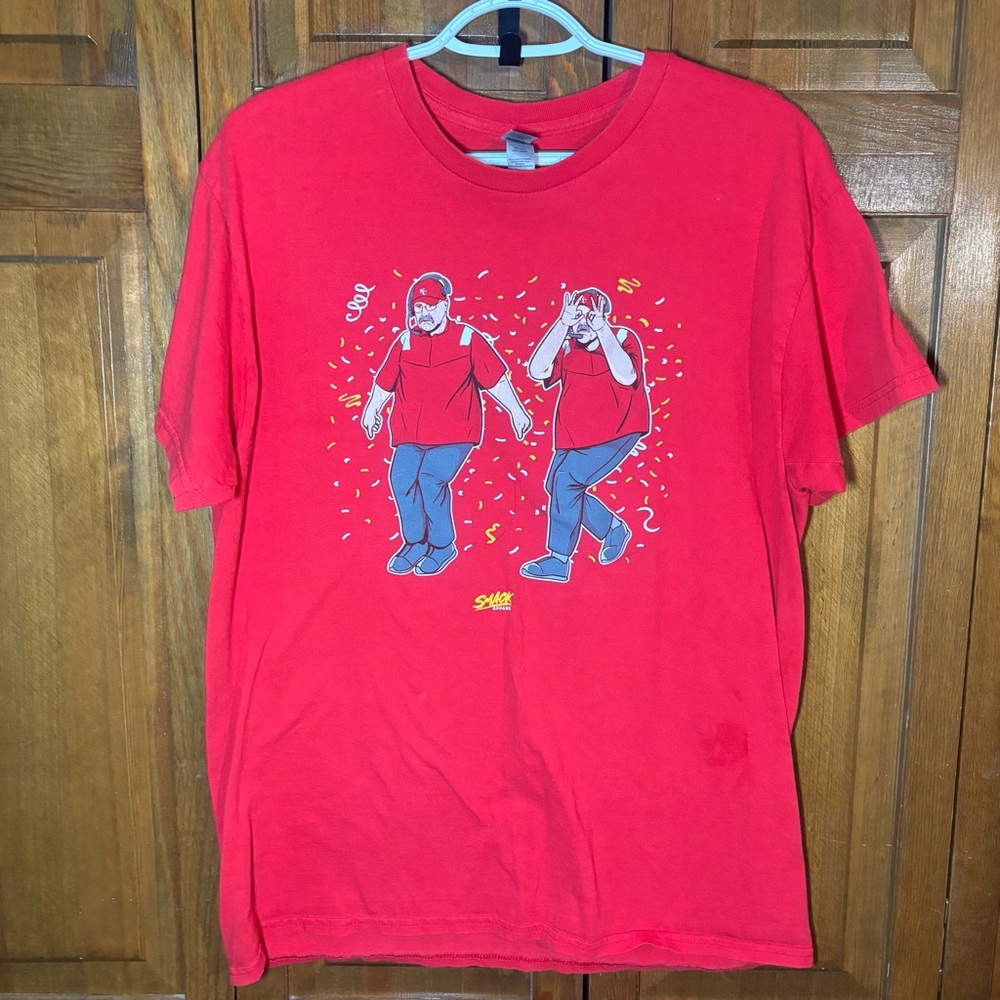 Red Kansas City Chiefs Andy Reid "Griddy" T-Shirt